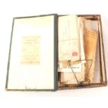 A file box containing deeds and indentures,