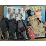 An Italian Polstil racing car set plus other toys