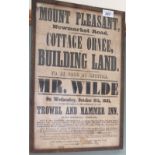 Framed auction poster, Mount Pleasant Newmarket Road Norwich,