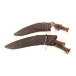 Two vintage Kukri with sheaths