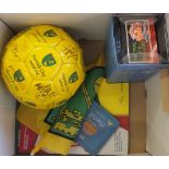 A signed Norwich City football plus other items including Dr Who 'The Trial of a Time Lord' videos