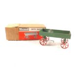 A boxed Mamod OWI open wagon plus LWI lumber wagon