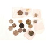 19th Century silver plus other coinage including 1670 Ipswich farthing,