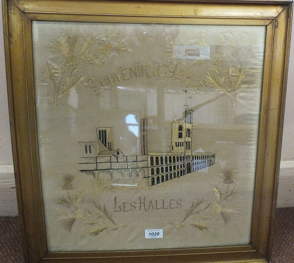 WWI era needlework on silk,