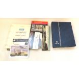 A keep book of world stamps plus various mint packs etc