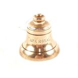 A miniature ships bell marked 'Ark Royal' 10.Dec.