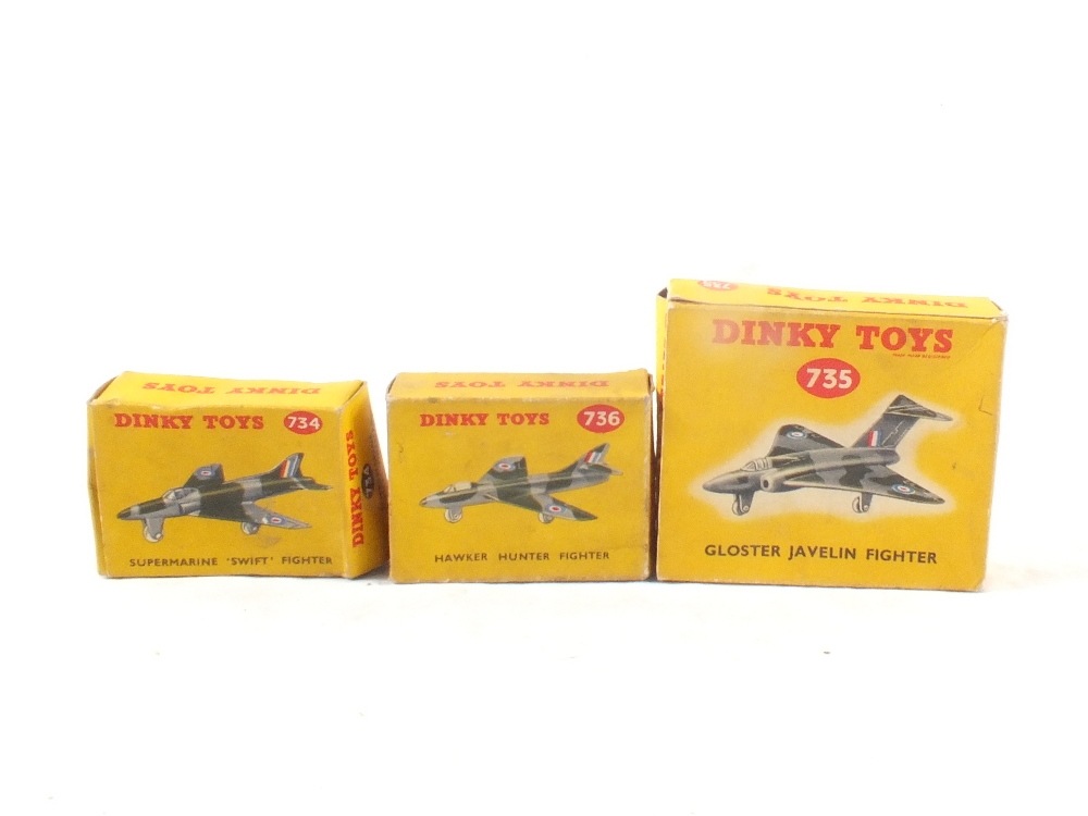 Three boxed Dinky 734 Planes Swift,