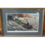 Terence Cuneo print, Castle on the Coast, signed in pencil, No.