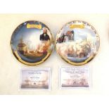 Four 'Nelsons Great Battles' collectors plates with certificates