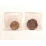 A Henry VIII hammered silver penny plus 1/2 penny