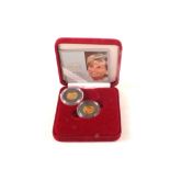A cased 2007 Alderney Diana one pound gold proof coin plus a gold 2005 Alderney Lord Nelson one