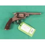 A five shot percussion revolver of approx 72 bore, 10 1/4" overall with 5" barrel,