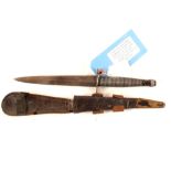 A post WWII MKIII F&S fighting knife with sheath,