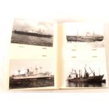 An album of postcards plus various photos of convoy ships