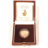 A cased Britannia 1/10 oz proof gold coin, No.