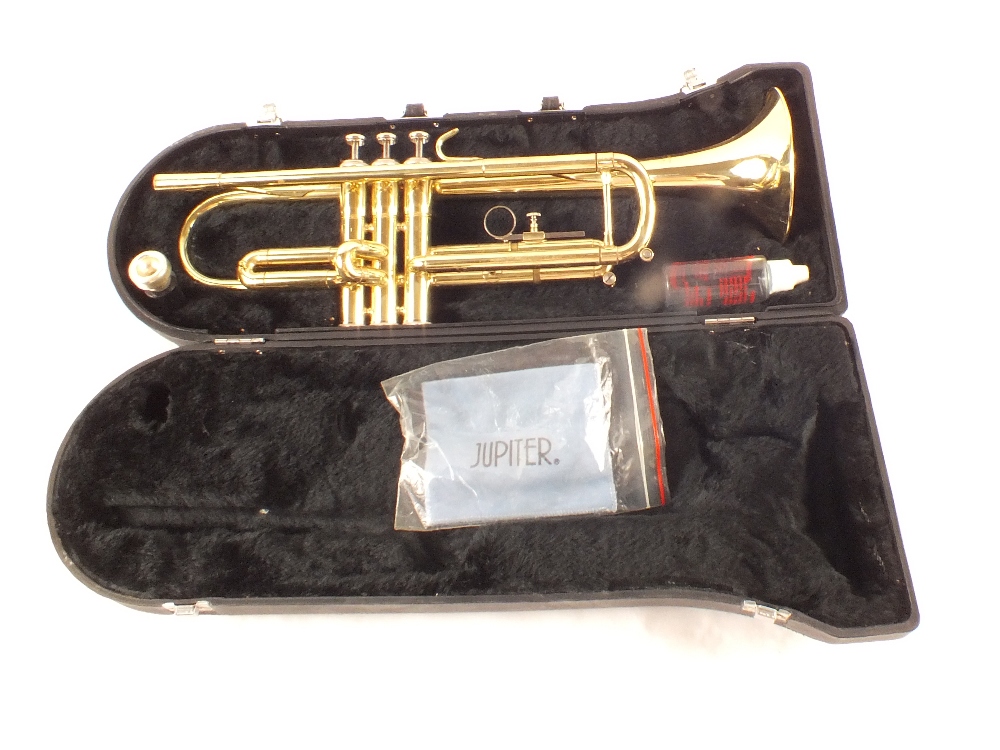 A cased Jupiter trumpet