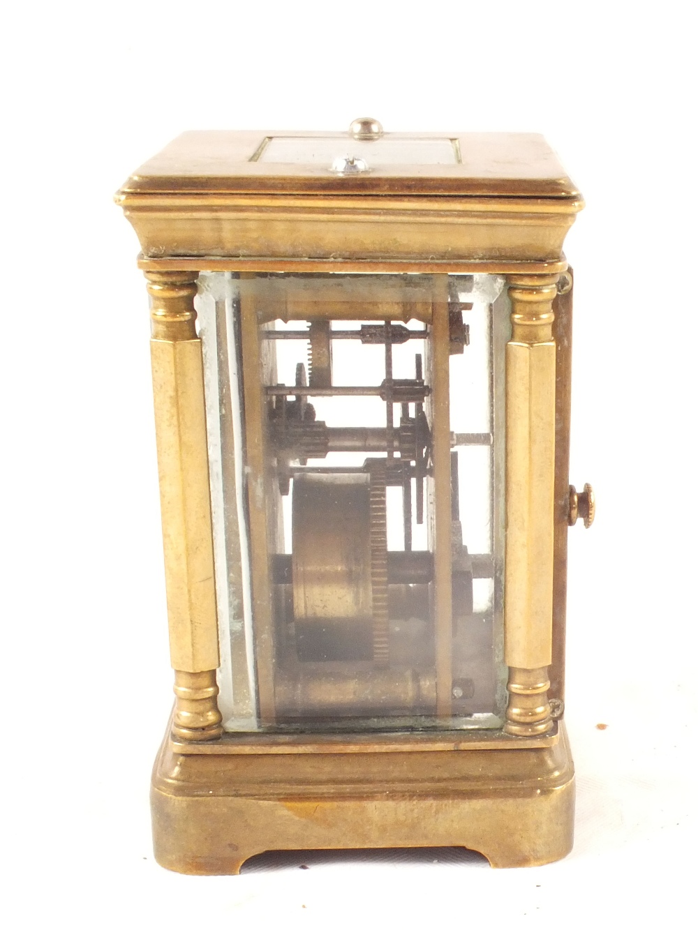 A small brass carriage clock, dial marked Elliott & Son, - Image 4 of 5