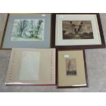 One volume Gustave Klimpt erotic drawings, watercolour,