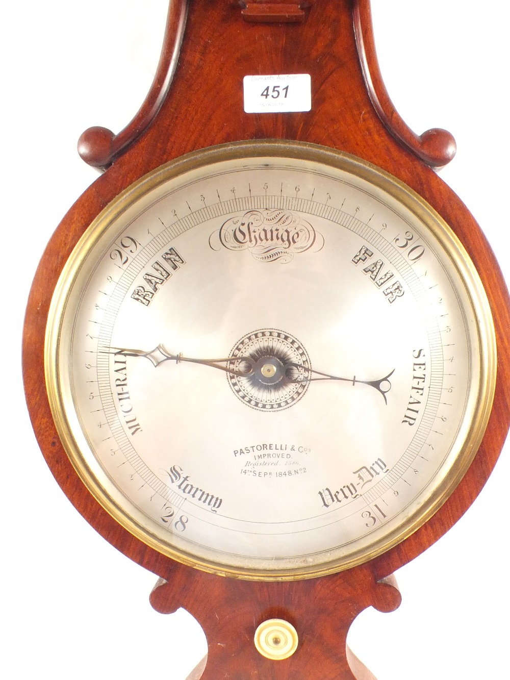 A 19th Century mahogany banjo barometer by A. - Image 2 of 2