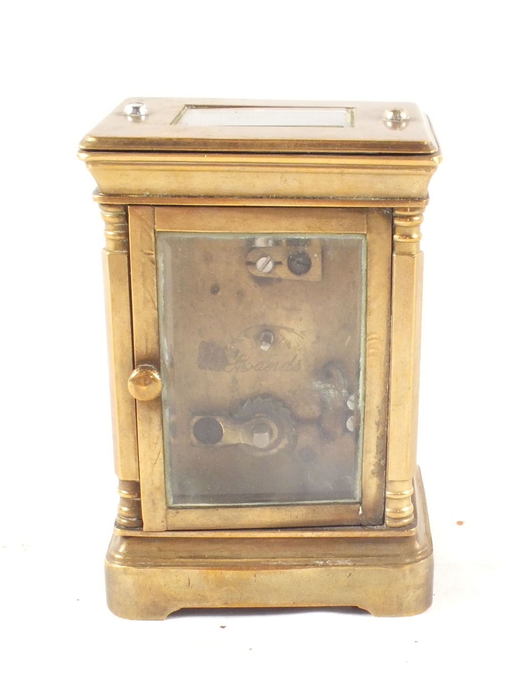 A small brass carriage clock, dial marked Elliott & Son, - Image 3 of 5