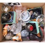 Various glass paperweights,