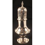 A large silver sugar sifter with spiral body, maker W H & Co Ltd,