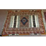 A Moroccan multi patterned rug,