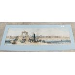 An unframed 1839 coloured panoramic view of Brighton from The New Steine,
