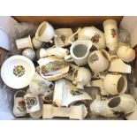 A box of mainly crested china in various shapes