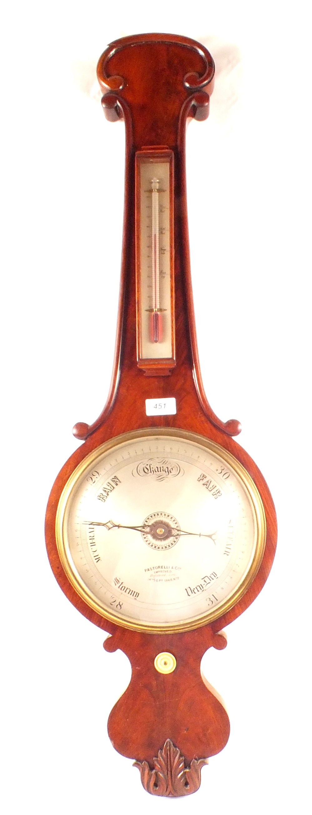 A 19th Century mahogany banjo barometer by A.