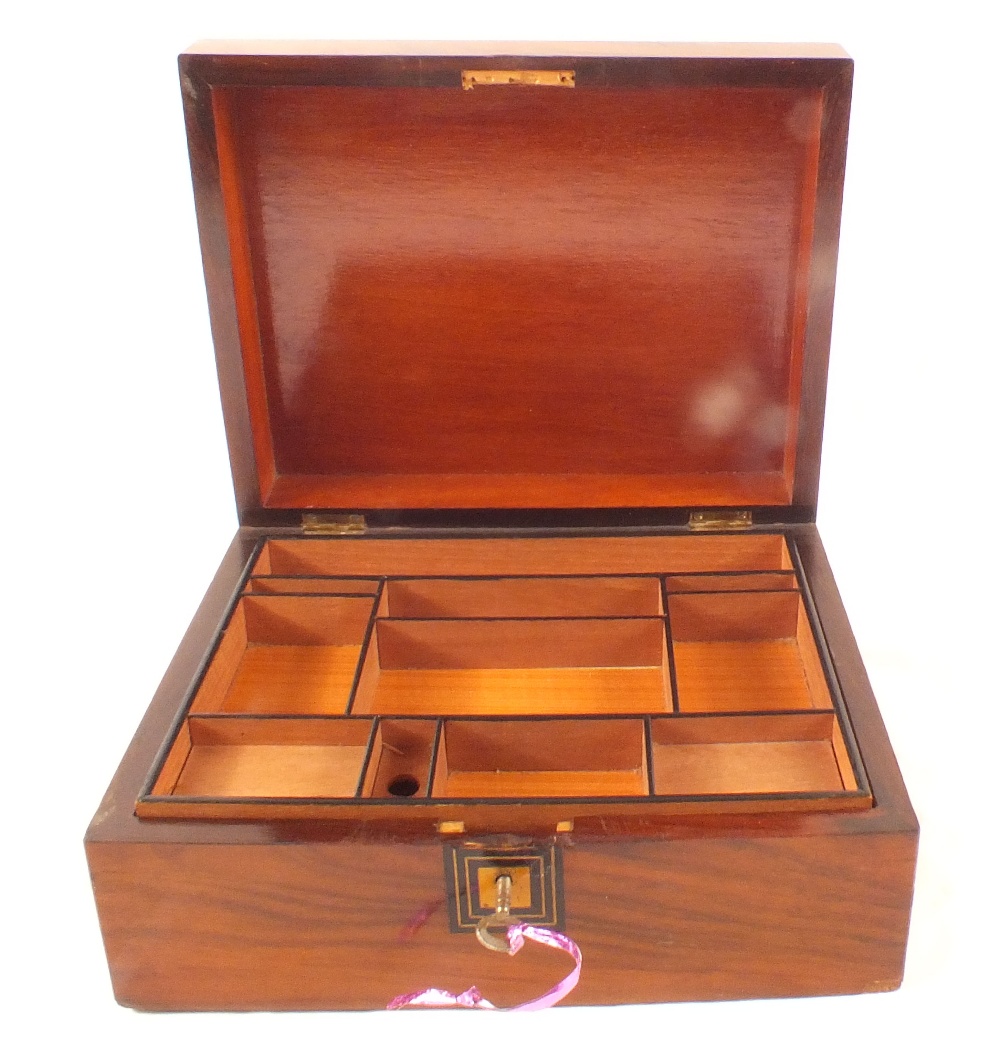 A Victorian walnut and ebonised work box - Image 2 of 2