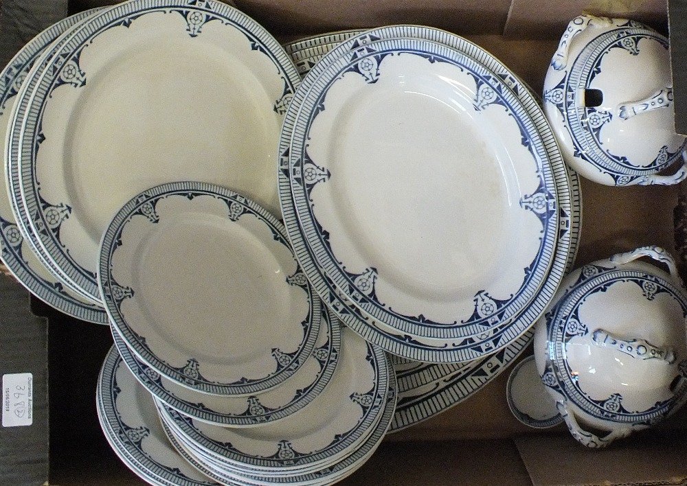 A Burleigh ware blue and white part dinner set plus other blue and white china (two boxes) - Image 2 of 2