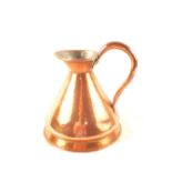 A 19th Century seamed copper harvest measure inscribed '1/4 gallon'