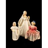 Three Royal Doulton figurines, Bride HN 2873,