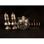 Silver salt and pepper shakers,