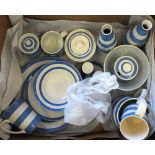 Various Cornish ware plus pottery cottages (two boxes)