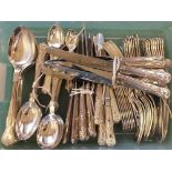 A silver plated eight setting cutlery set