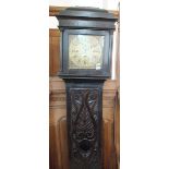 An oak eight day long case clock, c.