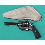 A six shot 7mm cal pin fire closed frame double action revolver,