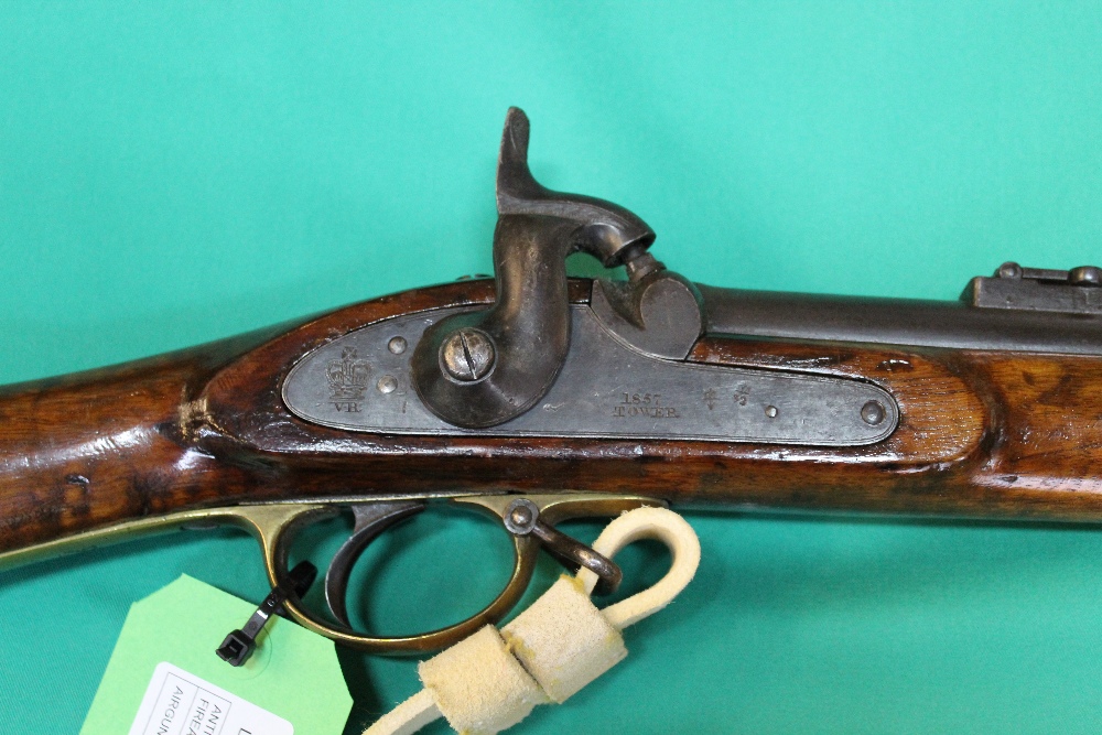 An 1853 three band Enfield .577 cal rifle, lock marked with Crown over V.R. - Image 2 of 2