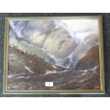 A Simon Trinder watercolour of stags in landscape, signed lower right, framed and glazed,