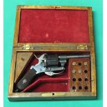 A six shot 7mm cal pin fire double action revolver,