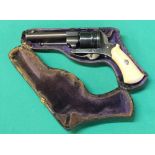 A six shot 7mm cal pin fire double action revolver,