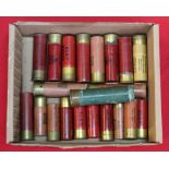 Various 8 and 10 bore cartridges with an empty 4 bore Eley Bro's case,