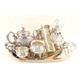 Two large silver plated trays,