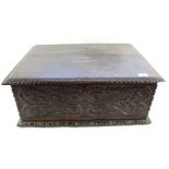 An 18th Century carved oak Bible box