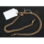 A 9ct gold double Albert chain