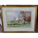 David Talks watercolour of Rugby School,