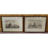 A pair of sepia Thomas bush Hardy engravings,