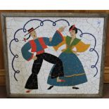 A tiled picture of Greek dancers